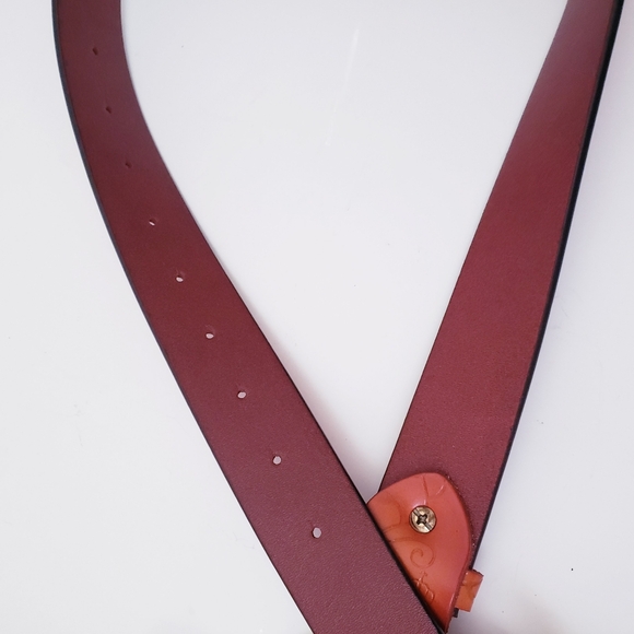 Tan Leather Belt with Brass Buckle - Picture 6 of 16